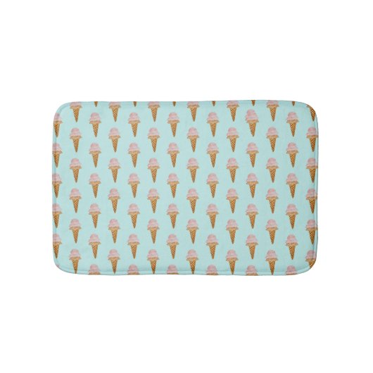 Tapis De Bain Aquarelle Crème glacée Mat (turquoise) (Devant)