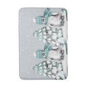 Tapis De Bain Aquarelle Cute Pingouin Noël Pine Arbre (Devant (Vertical))