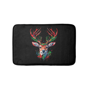 Tapis De Bain Aquarelle de cerf de Noël