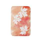 Tapis De Bain Aquarelle de corail moderne et chauve-souris feuil (Devant (Vertical))