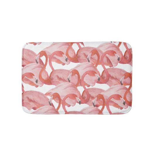 Tapis De Bain Aquarelle de Flamant rose : Motif transparent (Devant)