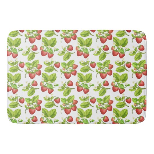 Tapis De Bain Aquarelle de fraise rouge (Devant)