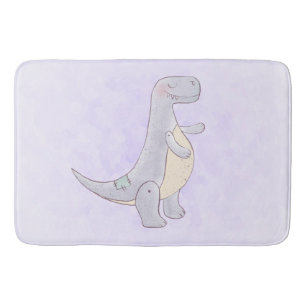 Tapis De Bain Aquarelle de jouet de dinosaure préhistorique