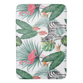 Tapis De Bain Aquarelle de la feuille tropicale flamingo moderne (devant Vertical)