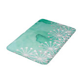 Tapis De Bain Aquarelle de menthe et fleurs blanches (Angle)