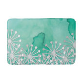 Tapis De Bain Aquarelle de menthe et fleurs blanches (Devant)