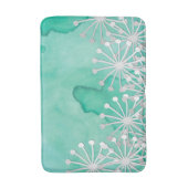 Tapis De Bain Aquarelle de menthe et fleurs blanches (Devant (Vertical))