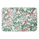 Tapis De Bain Aquarelle de Noël Rustique Mistletoe (Devant)