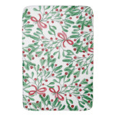Tapis De Bain Aquarelle de Noël Rustique Mistletoe (devant Vertical)