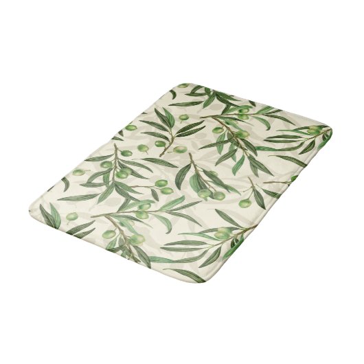 Tapis De Bain Aquarelle des branches d'olive (Angle)