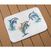 Tapis De Bain Aquarelle Dolphin Trio