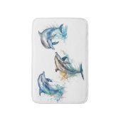 Tapis De Bain Aquarelle Dolphin Trio (Devant (Vertical))