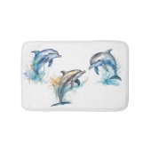 Tapis De Bain Aquarelle Dolphin Trio (Devant)