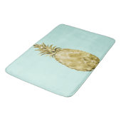 Tapis De Bain Aquarelle d'or et de menthe (Angle)