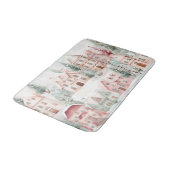Tapis De Bain Aquarelle douce à la menthe et rose (Angle)