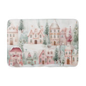 Tapis De Bain Aquarelle douce à la menthe et rose (Devant)