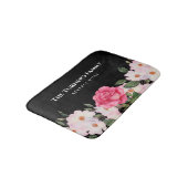 Tapis De Bain Aquarelle Doux rose blanc Roses illustration (Angle)