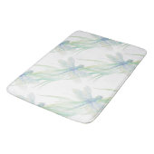 Tapis De Bain Aquarelle Dragonfly in Soft Blues & Green Art (Angle)