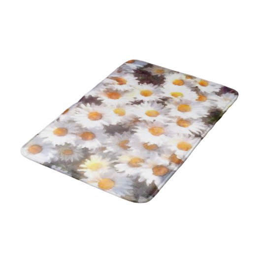 Tapis De Bain Aquarelle du Fleur sauvage de marguerite (Angle)