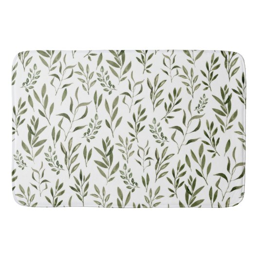 Tapis De Bain Aquarelle Eucalyptus Motif Feuille (Devant)