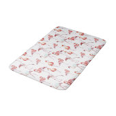 Tapis De Bain Aquarelle Flamant rose rose tropicale (Angle)