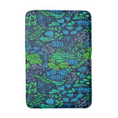 Tapis De Bain Aquarelle fleurie doodles arrière - plan foncé (Devant (Vertical))