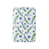 Tapis De Bain Aquarelle Fleurs de corail bleu (Devant (Vertical))