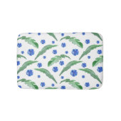 Tapis De Bain Aquarelle Fleurs de corail bleu (Devant)