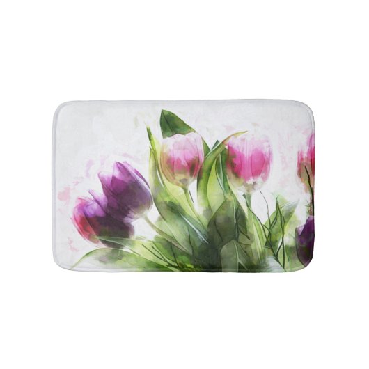 Tapis De Bain Aquarelle Florale (Devant)