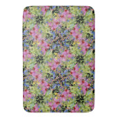 Tapis De Bain Aquarelle Florale motif jaune vert rose (devant Vertical)