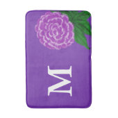 Tapis De Bain Aquarelle florale violette monogrammée (Devant (Vertical))