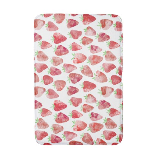 Tapis De Bain Aquarelle fraise (Devant (Vertical))