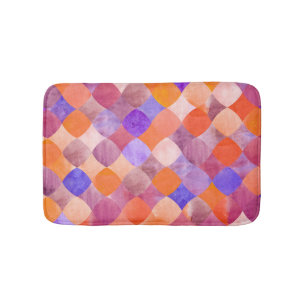 Tapis De Bain Aquarelle géométrique, écailles de poissons arabes