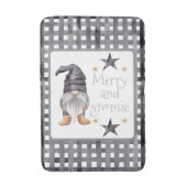 Tapis De Bain Aquarelle Gnome d'hiver sur Buffalo chèque Noël (Devant (Vertical))