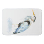 Tapis De Bain Aquarelle Great Blue Heron Oiseau Art (Devant)