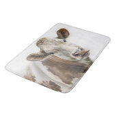Tapis De Bain Aquarelle Hereford Portrait de vache (Angle)