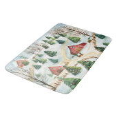 Tapis De Bain Aquarelle Hiver Paysage rustique avec Fir Trees (Angle)