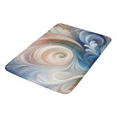 Tapis De Bain Aquarelle Imaginaire Floral Pastel Bleu & Crème (Angle)