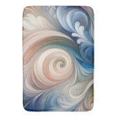 Tapis De Bain Aquarelle Imaginaire Floral Pastel Bleu & Crème (devant Vertical)