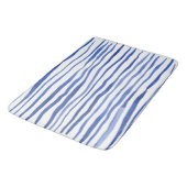 Tapis De Bain Aquarelle irrégulière lignes simples - bleu (Angle)