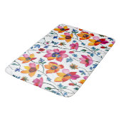 Tapis De Bain Aquarelle Joli rose et jaune Floral (Angle)