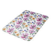 Tapis De Bain Aquarelle Joli violet et jaune Floral (Angle)