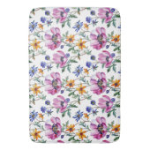 Tapis De Bain Aquarelle Joli violet et jaune Floral (devant Vertical)