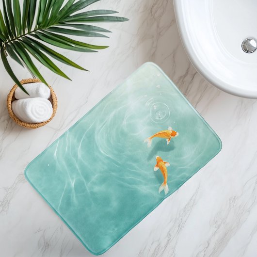 Tapis De Bain Aquarelle Koi Fish Serenity
