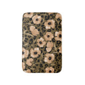 Tapis De Bain Aquarelle léopard floral : Motif sans fin (Devant (Vertical))