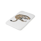 Tapis De Bain aquarelle léopard jungle chat peint vert animal (Angle)