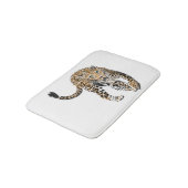 Tapis De Bain aquarelle léopard jungle chat peint vert animal (Angle)