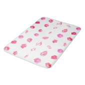 Tapis De Bain Aquarelle Lèvres Roses. Chic motif, Design tendanc (Angle)