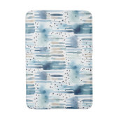 Tapis De Bain Aquarelle moderne bleu Motif Abstrait (Devant (Vertical))