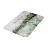 Tapis De Bain Aquarelle monochrome bleu violet prairie (Angle)